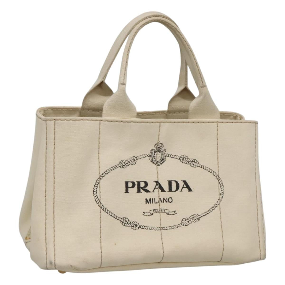 Prada Canapa Tote Canvas White Canvas Tote Bag Bag
