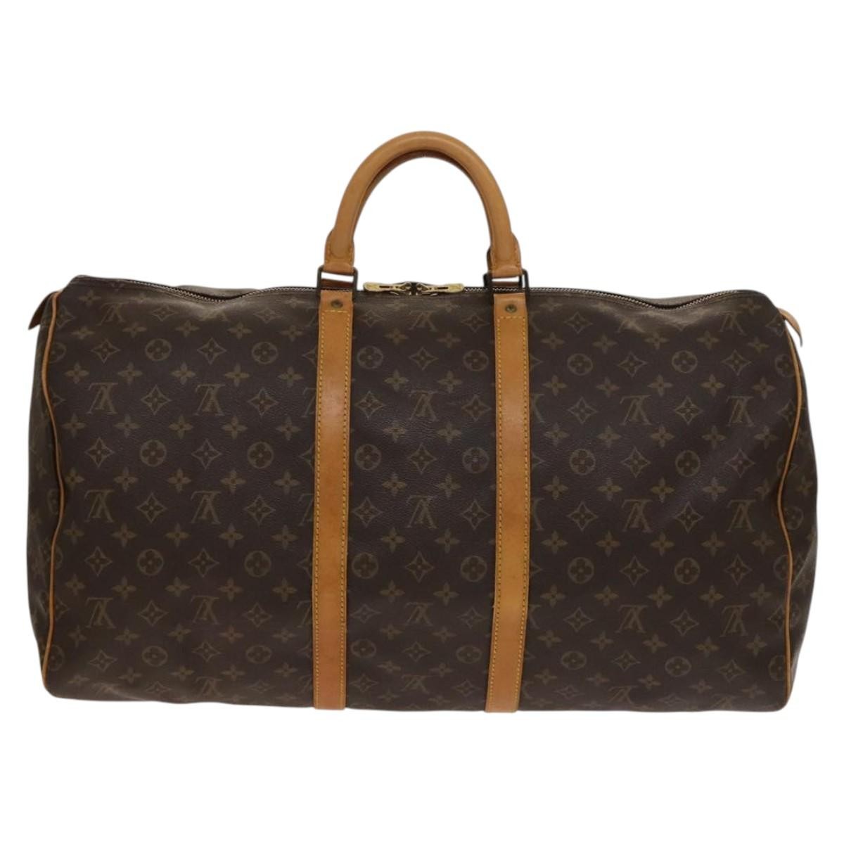 Louis Vuitton Keepall Bag Monogram Canvas Brown Canvas Travel Bag