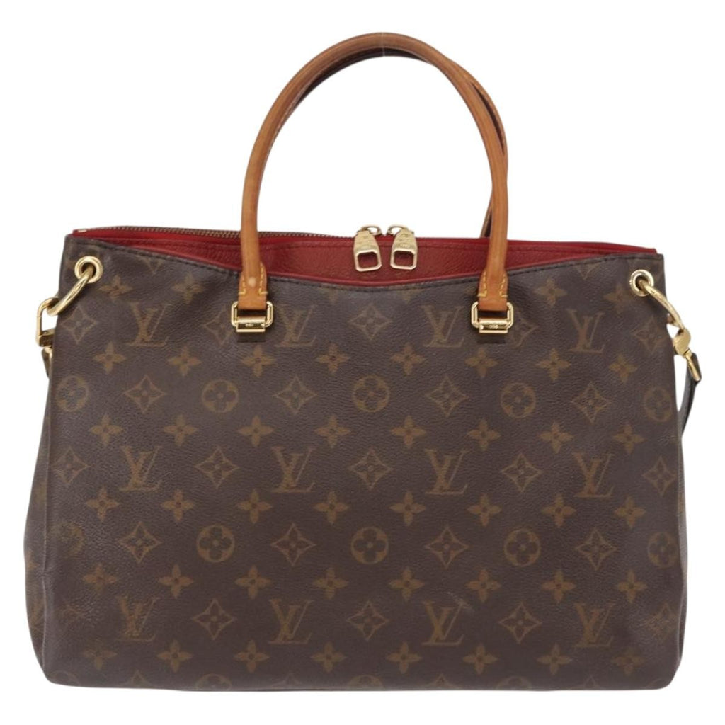 Louis Vuitton Pallas Tote Monogram Canvas With Leather Brown Canvas Tote Bag