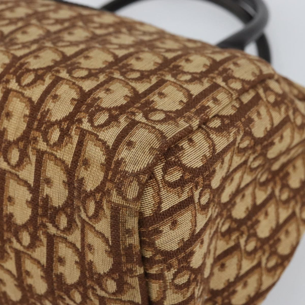 Christian Dior Vintage Cd Trotter Handbag Canvas Brown Canvas Handbag (Pre-Owned)