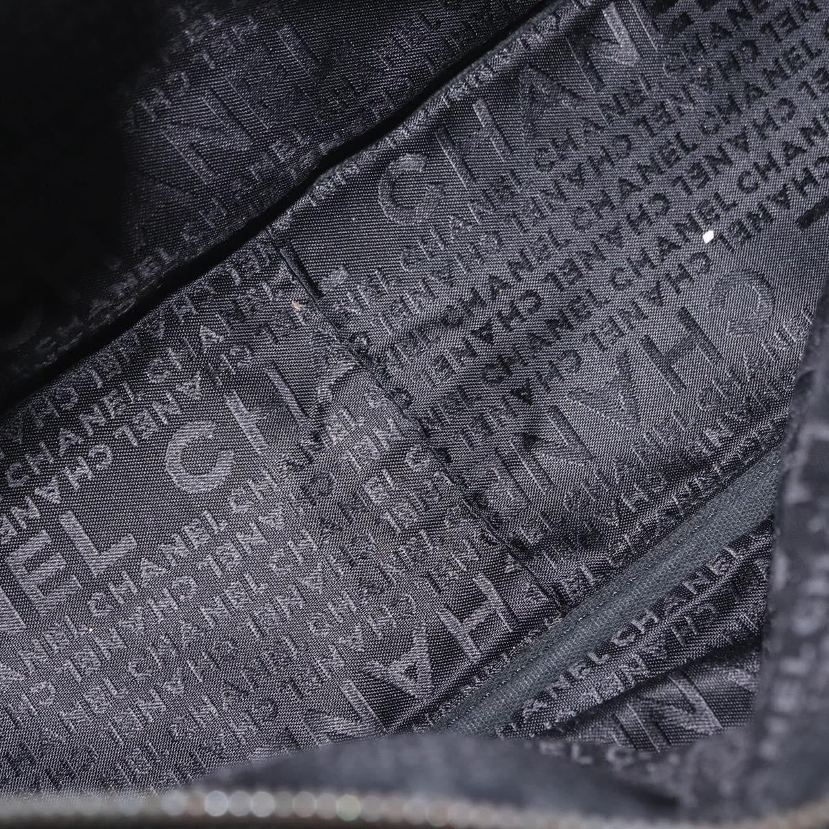 Chanel Square Stitch Boston Bag Quilted Nylon Black Nylon Travel Bag Bag