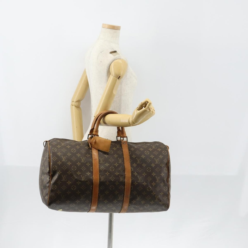 Louis Vuitton Keepall Bag Monogram Canvas Brown Canvas Travel Bag