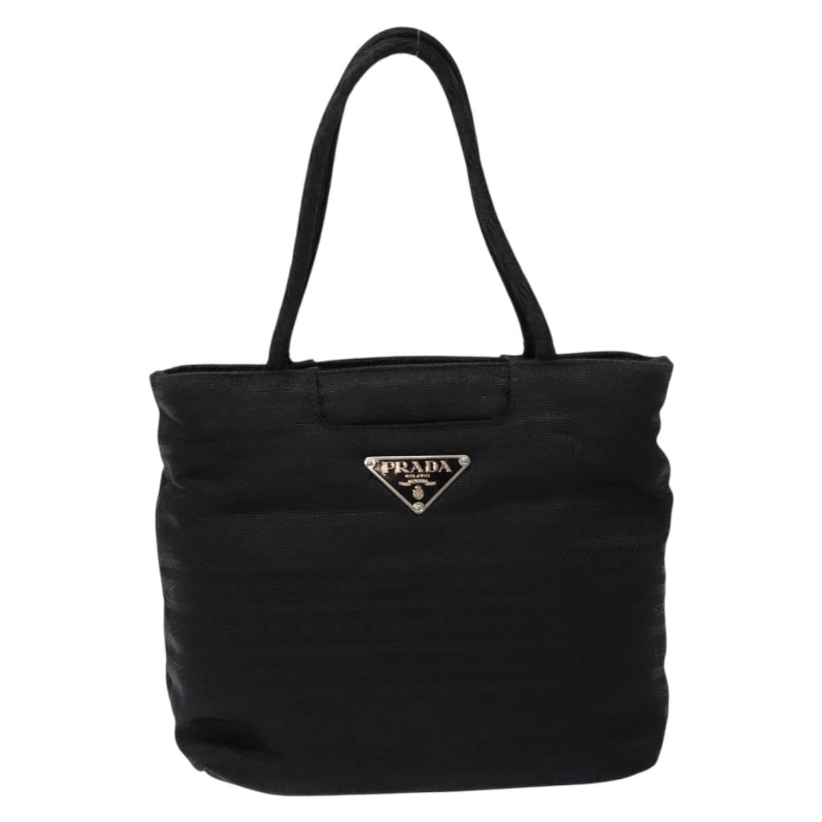 Prada Vintage Zip Handbag Tessuto Black Nylon Handbag