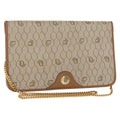 Christian Dior Vintage Honeycomb Chain Canvas Beige Canvas Shoulder Bag Bag (Pre-Owned)