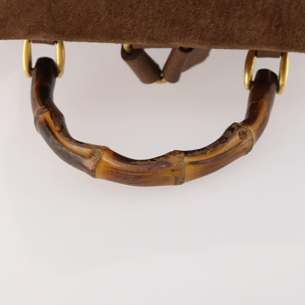 Gucci Gucci Bamboo Backpack Daim Brown Suede Backpack Bag (Pre-Owned)