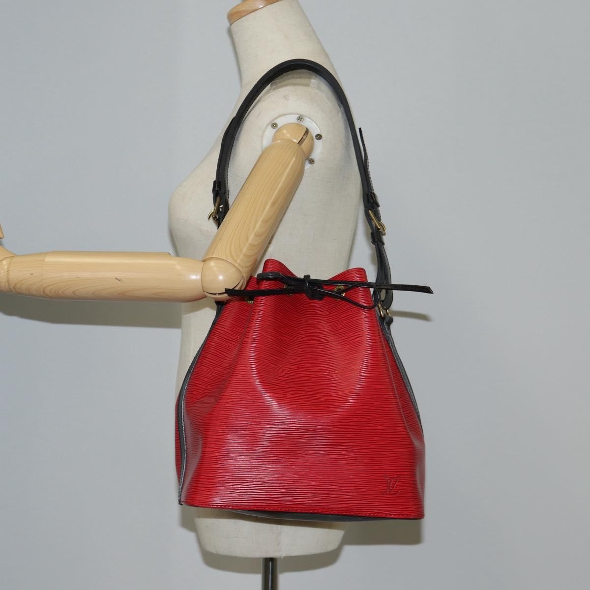 Louis Vuitton Bicolor Petit Noe Handbag Epi Leather Red Leather Shoulder Bag