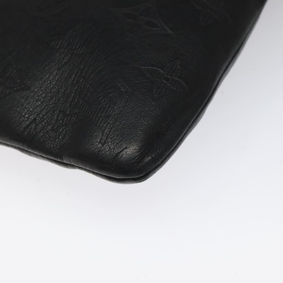 Louis Vuitton Discovery Pochette Monogram Shadow Leather Black Leather Bag