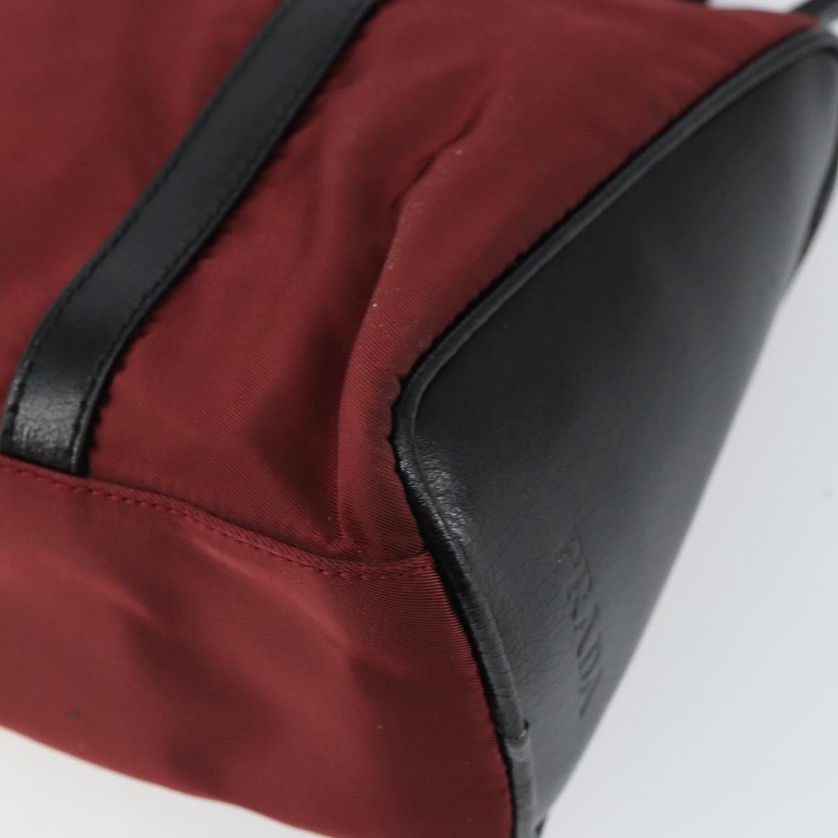 Prada Vintage Zip Handbag Tessuto Burgundy Nylon Handbag