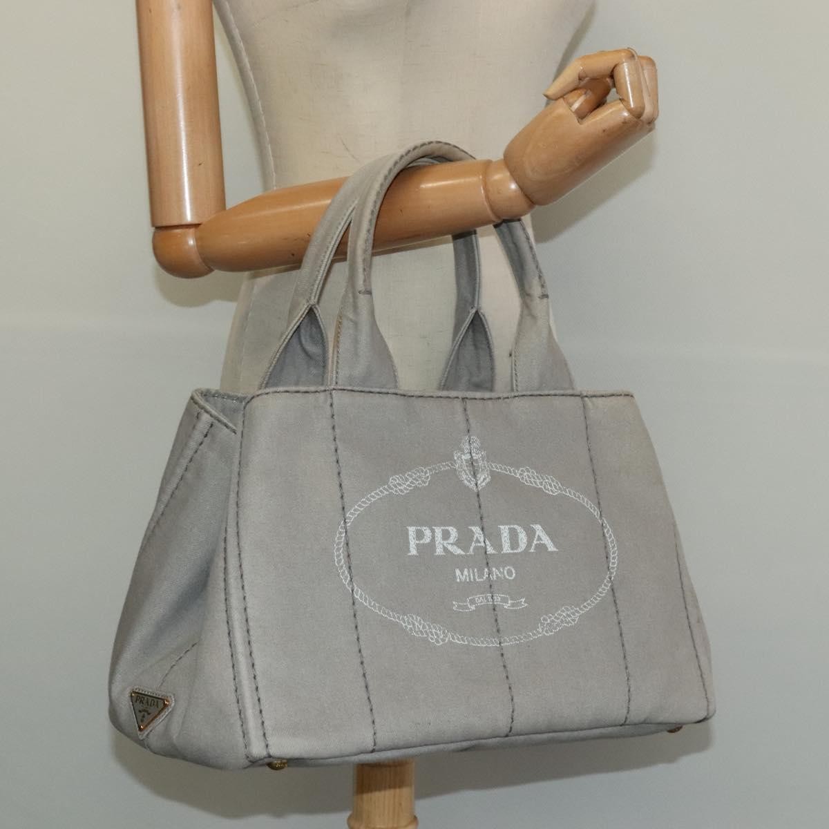 Prada Canapa Tote Canvas Gray Canvas Bag