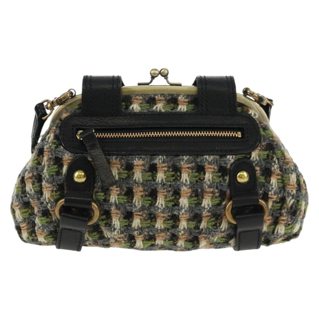 Burberry Blue Label Shoulder Bag Tweed Green Tweed Shoulder Bag