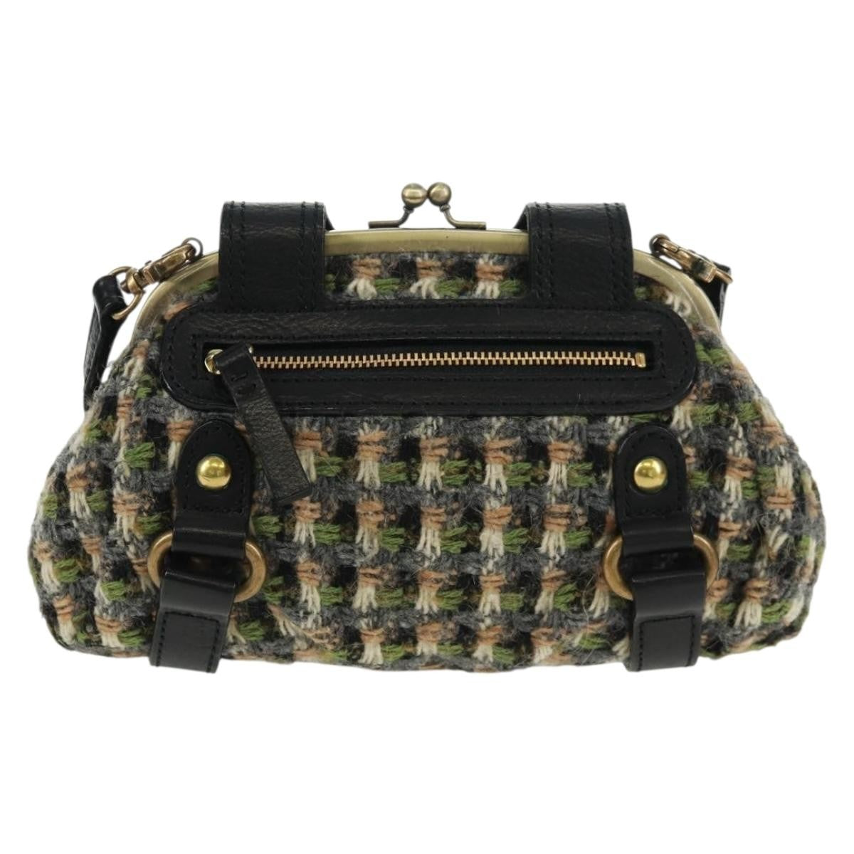 Burberry Blue Label Shoulder Bag Tweed Green Tweed Shoulder Bag