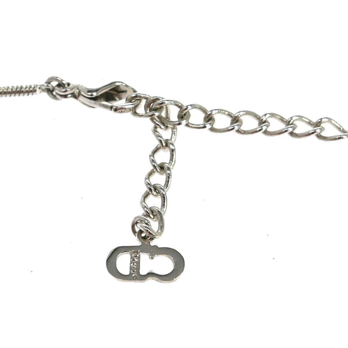 Christian Dior Vintage Dior Logo Necklace Metal Silver Silver_Plated Necklace Jewelry (Pre-Owned)
