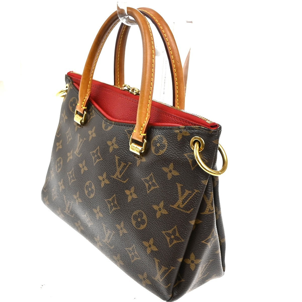 Louis Vuitton Pallas Tote Monogram Canvas With Leather Brown Canvas Handbag