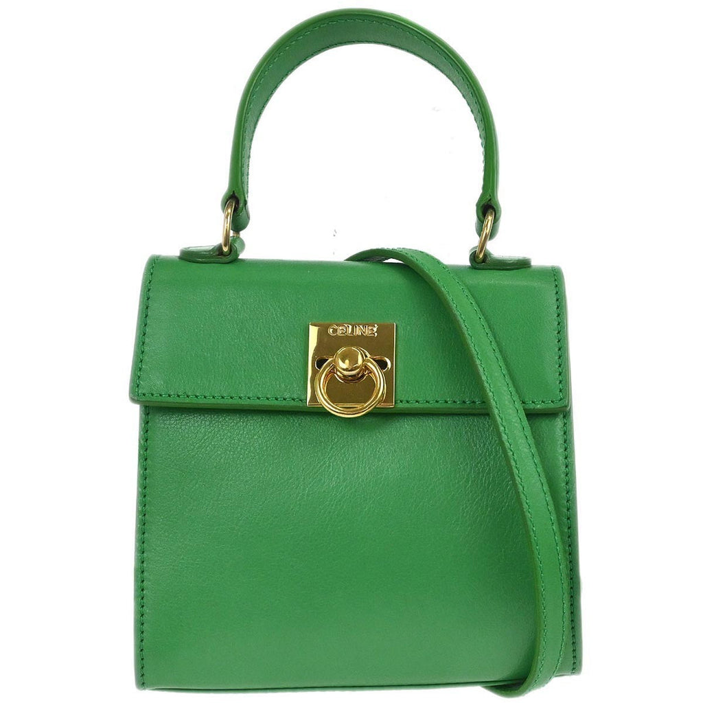 Celine Handbag Leather Green Leather Handbag