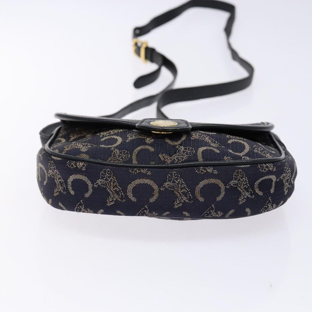 Celine C Sulky Shoulder Bag Canvas And Leather Navy Canvas Shoulder Bag Bag
