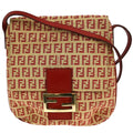 Fendi Vintage Flap Crossbody Bag Zucchino Coated Canvas Beige Canvas Shoulder Bag Bag