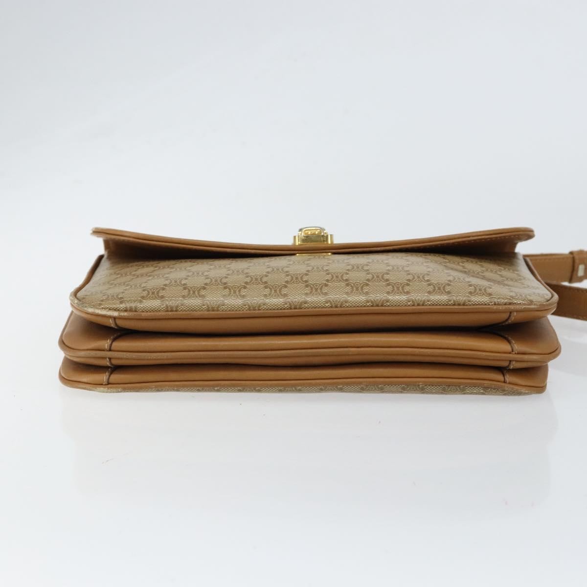 Celine Macadam Shoulder Bag Canvas Beige Canvas Shoulder Bag Bag