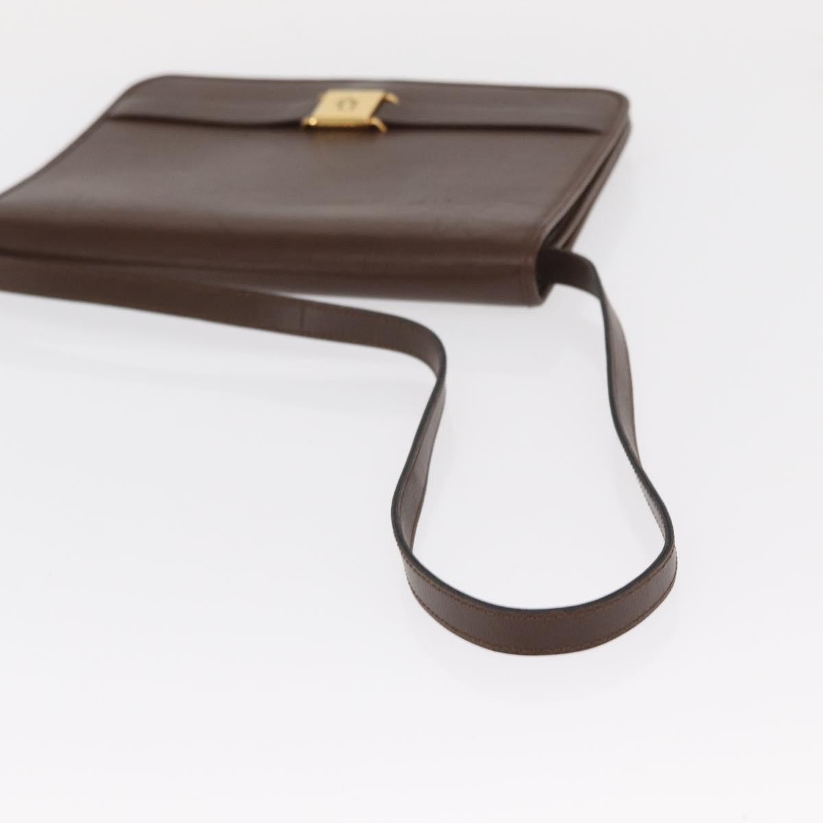 Christian Dior Vintage Shoulder Bag Leather Brown Leather Shoulder Bag Bag (Pre-Owned)