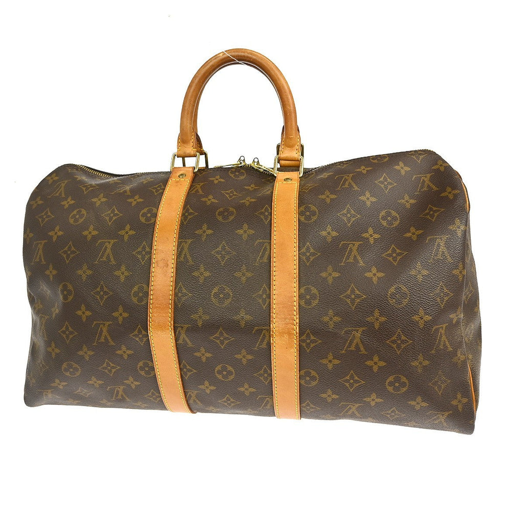 Louis Vuitton Keepall Bag Monogram Canvas Brown Canvas Travel Bag