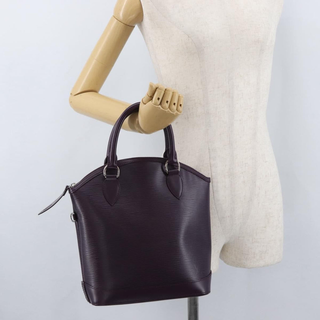 Louis Vuitton Lockit Handbag Epi Leather Purple Leather Handbag
