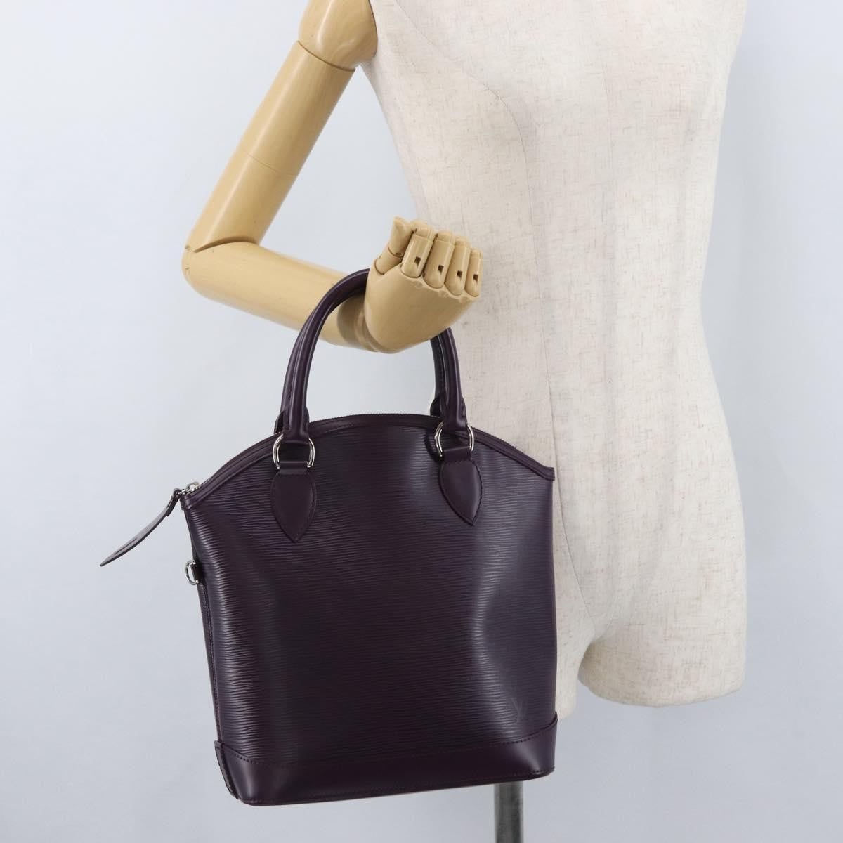 Louis Vuitton Lockit Handbag Epi Leather Purple Leather Handbag