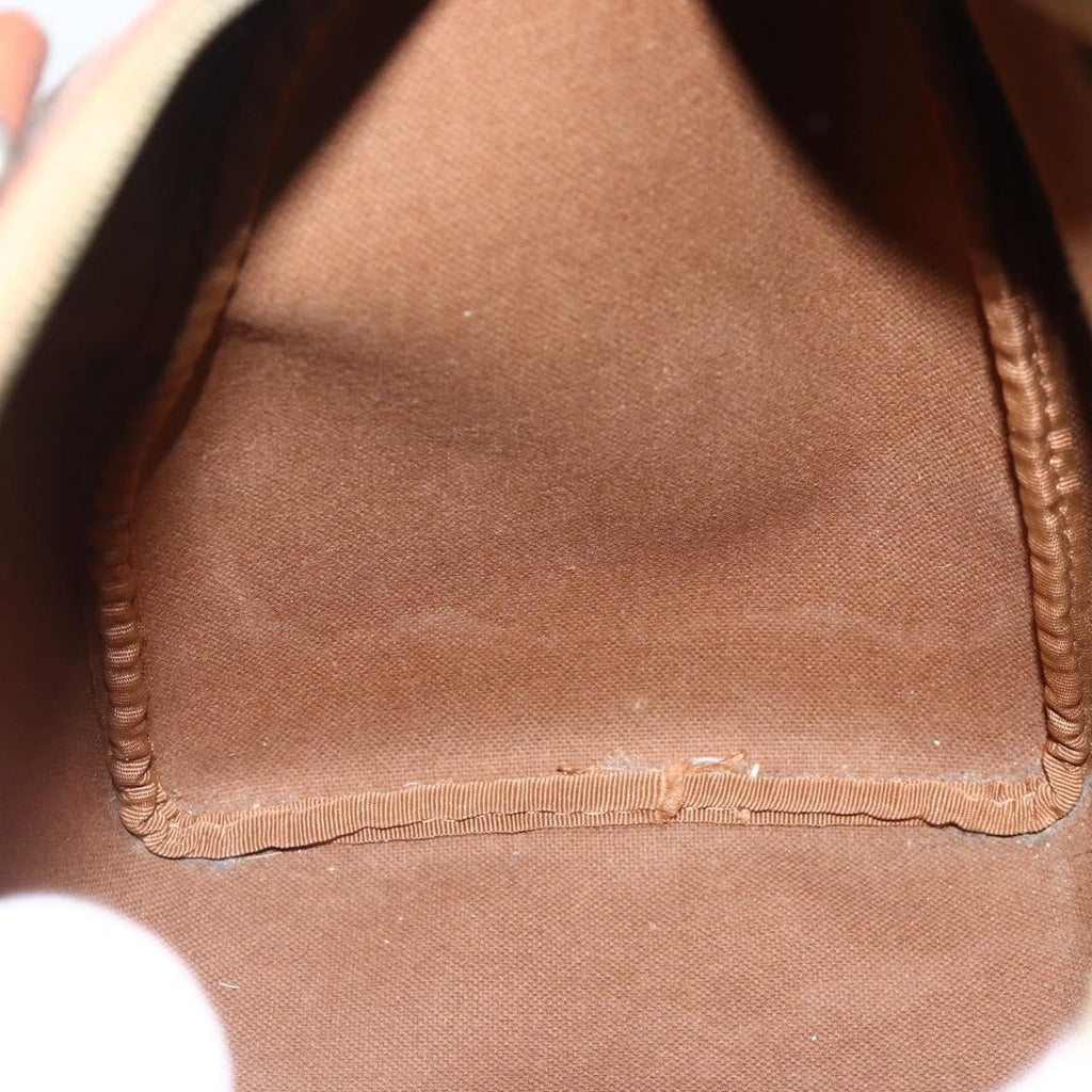 Celine Macadam Handbag Macadam With Leather Brown Canvas Handbag