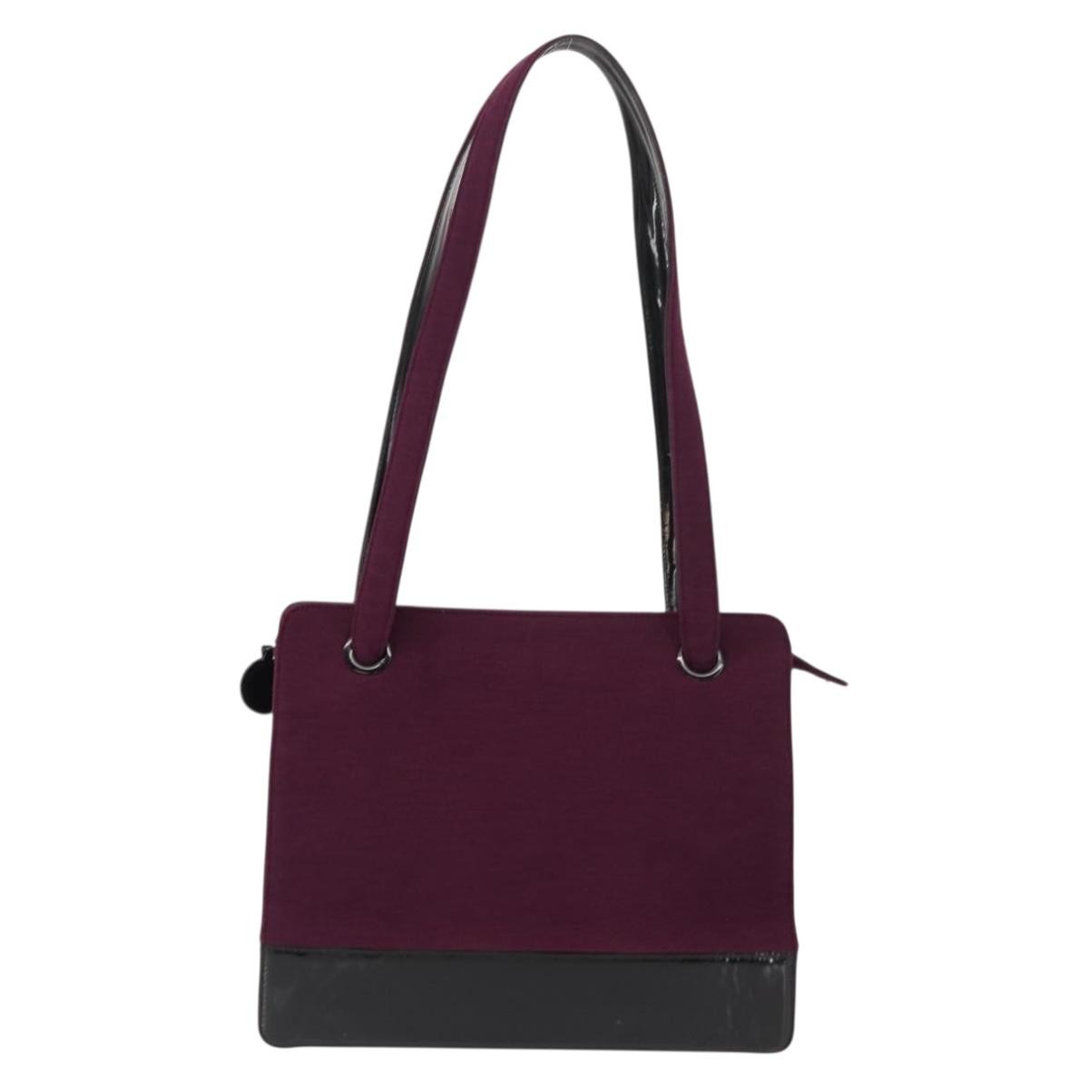 Chanel Vintage Logo Tote Cotton Purple Cotton Tote Bag Bag