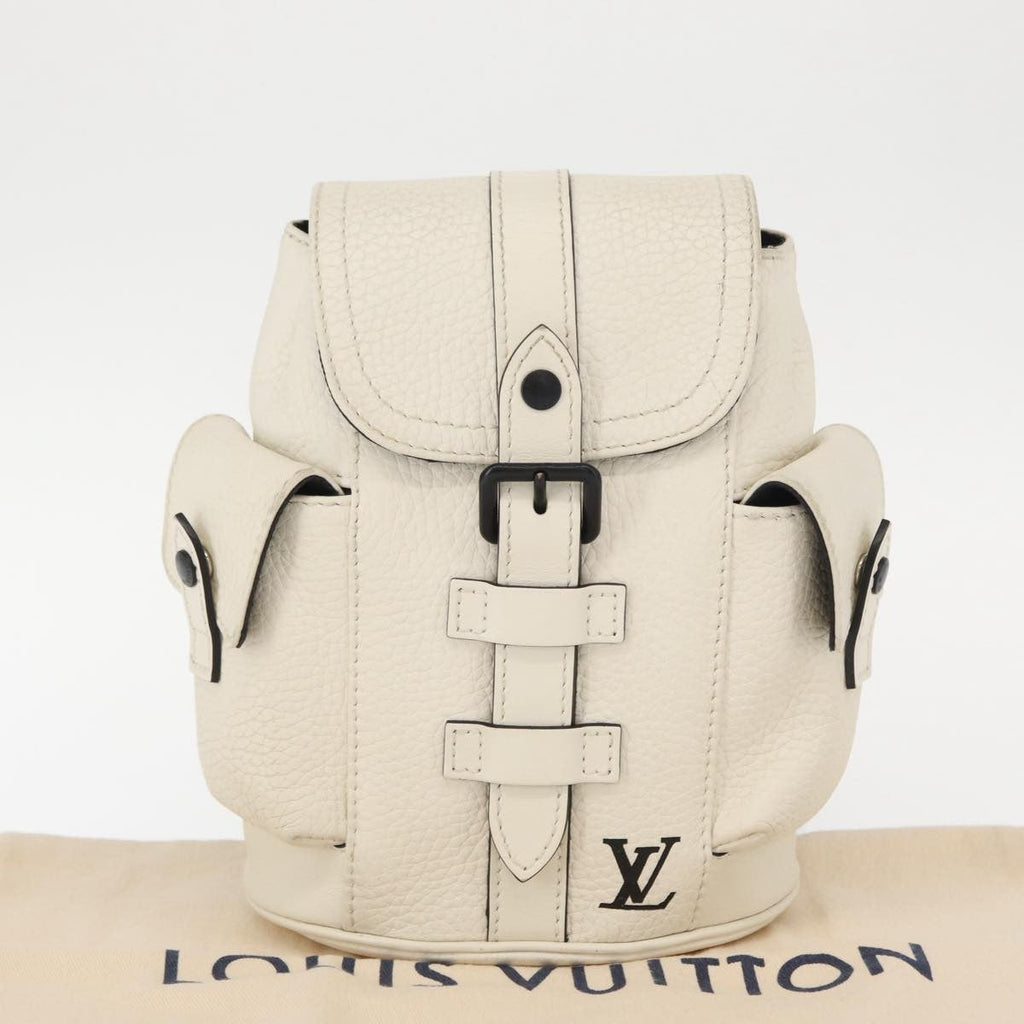 Louis Vuitton Christopher Backpack Taurillon Leather White Leather Shoulder Bag