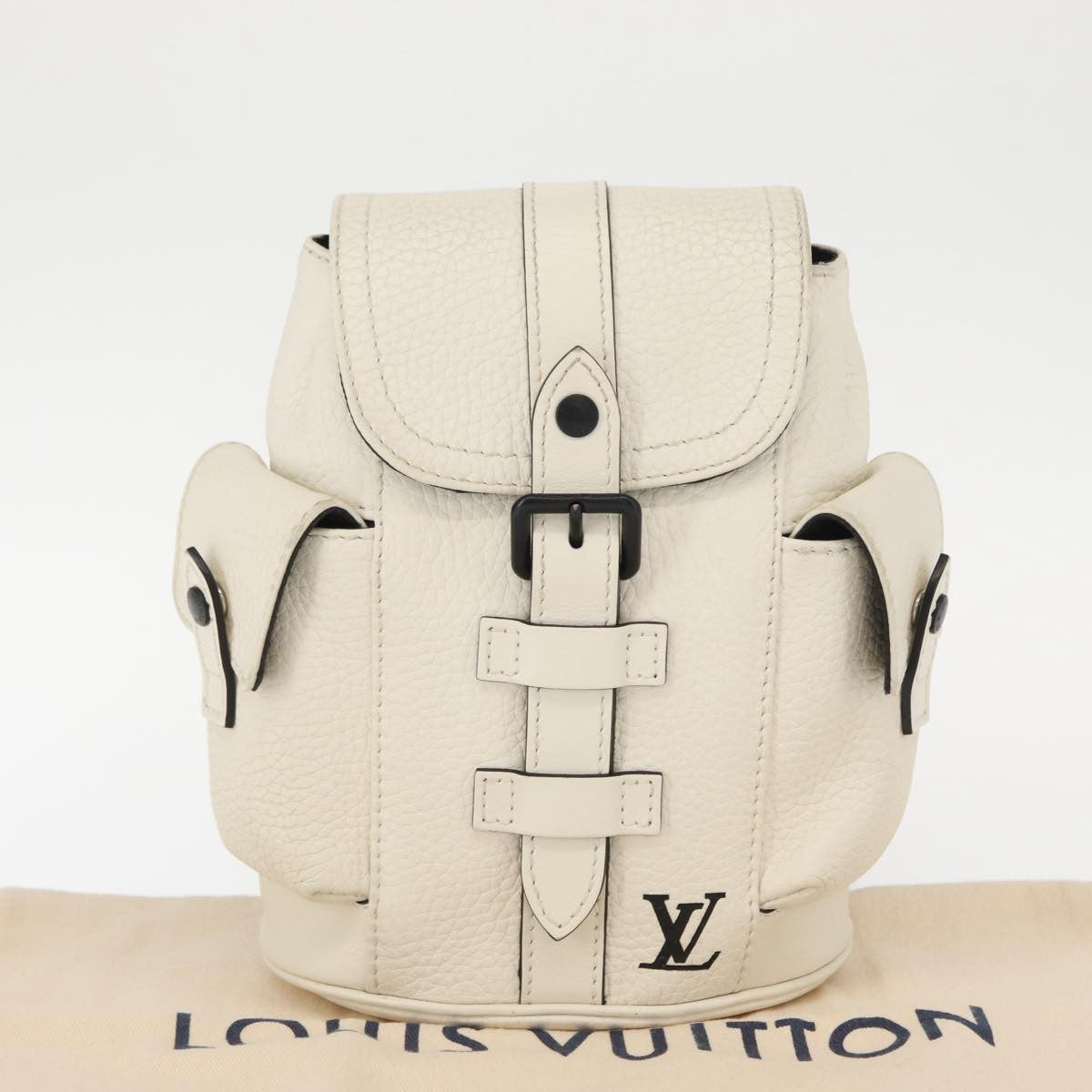 Louis Vuitton Christopher Backpack Taurillon Leather White Leather Shoulder Bag