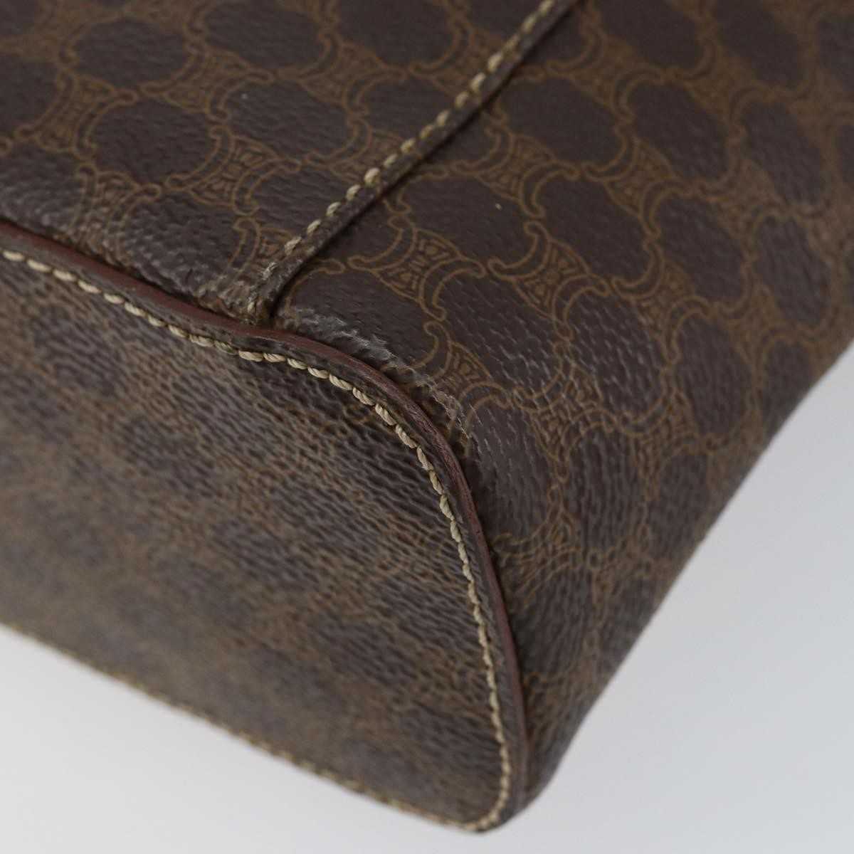 Celine Macadam Vanity Bag Canvas Brown Canvas Handbag