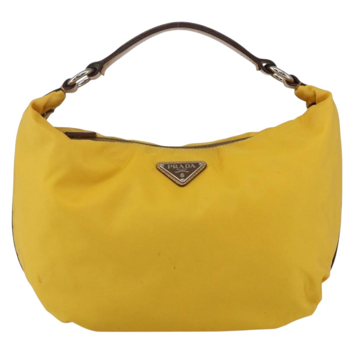 Prada Vintage Shoulder Bag Tessuto Yellow Nylon Shoulder Bag Bag