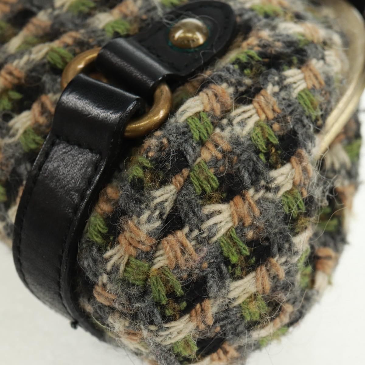 Burberry Blue Label Shoulder Bag Tweed Green Tweed Shoulder Bag