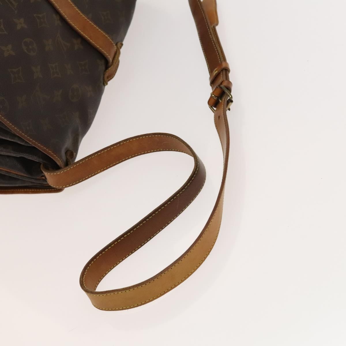 Louis Vuitton Saumur Handbag Monogram Canvas Brown Canvas Shoulder Bag