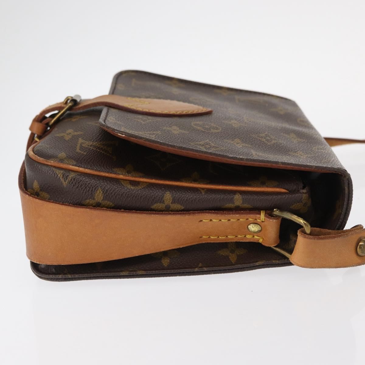 Louis Vuitton Cartouchiere Handbag Monogram Canvas Brown Canvas Shoulder Bag