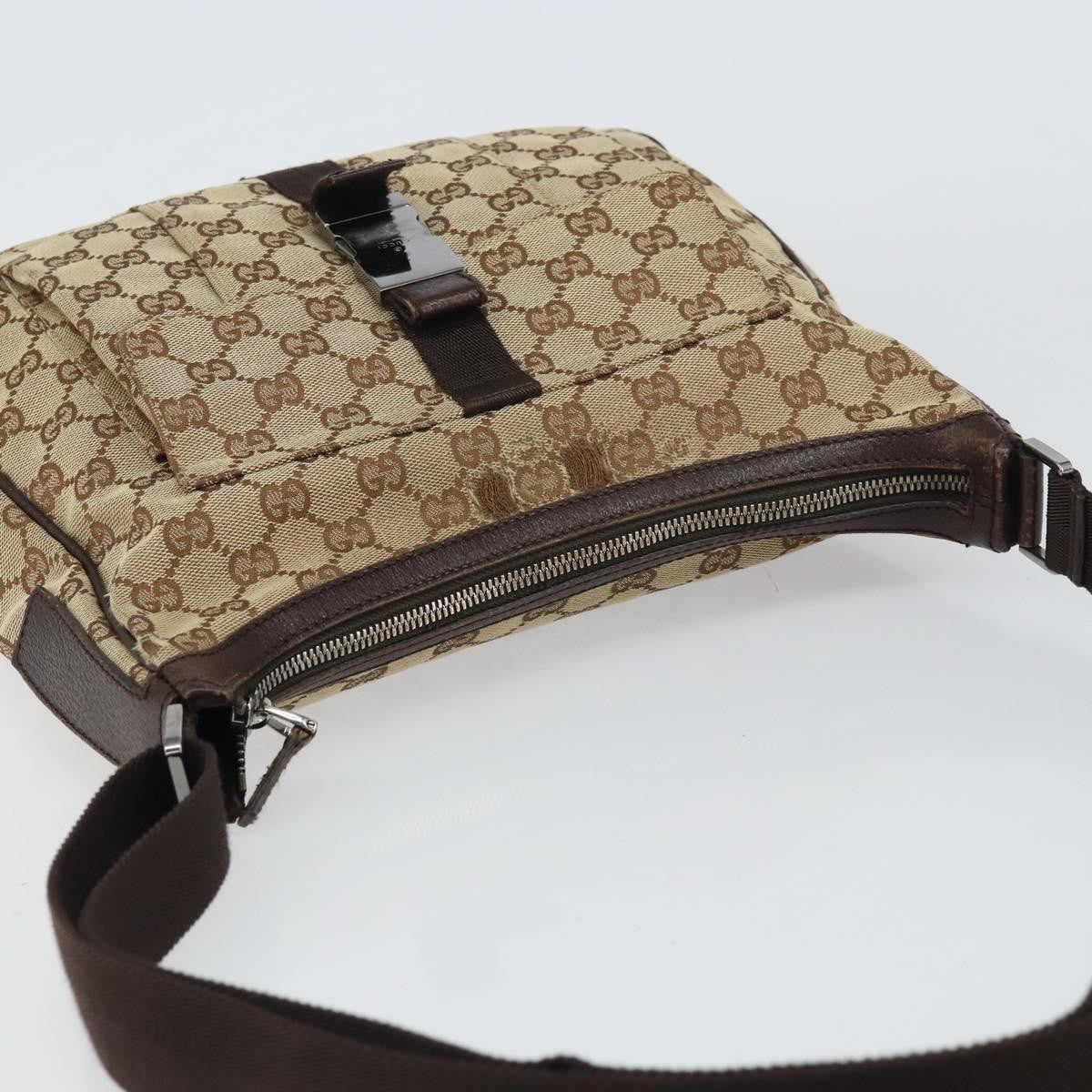 Gucci Gg Canvas Bag Canvas Beige Canvas Shoulder Bag Bag (Pre-Owned)