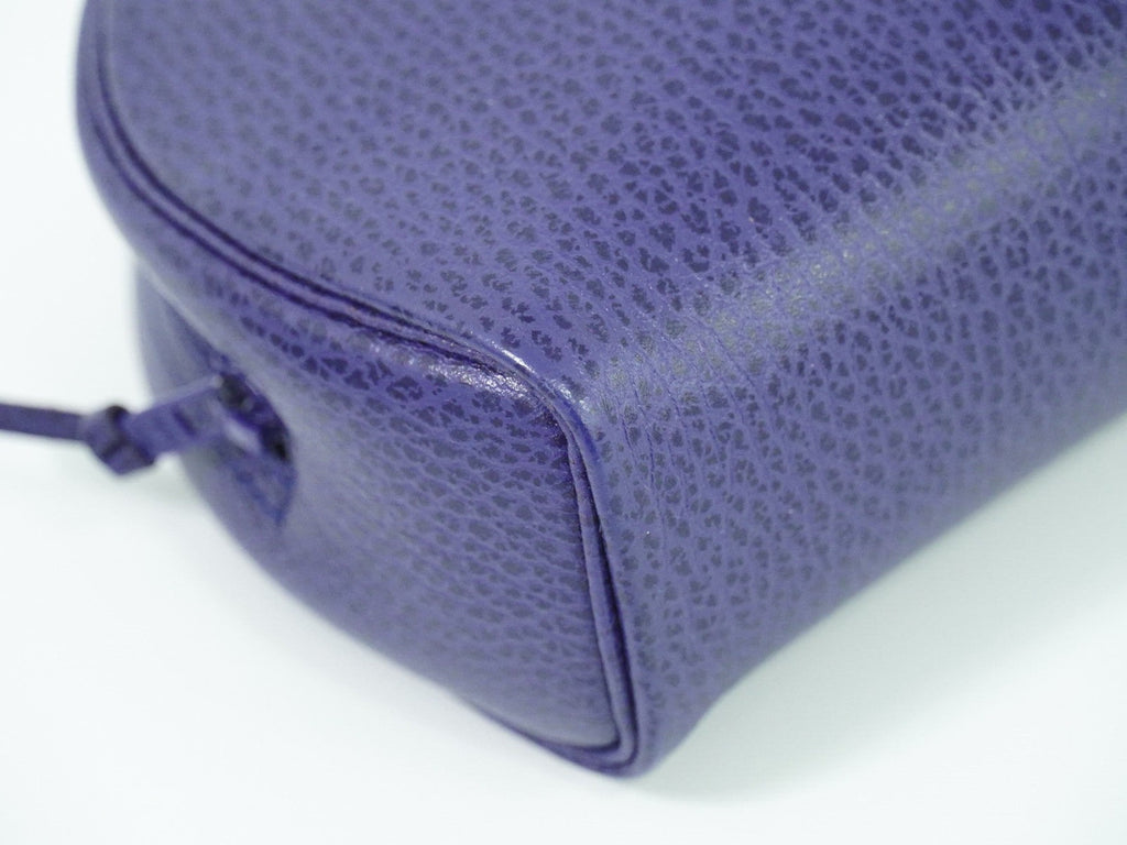 Christian Dior Vintage Zip Pochette Leather Blue Leather Clutche & Pouche Bag (Pre-Owned)