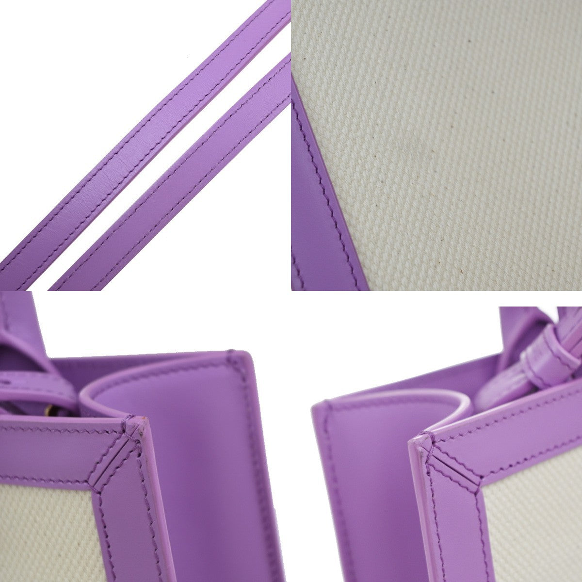 Celine Vertical Cabas Tote Canvas With Leather Purple Canvas Tote Bag Bag