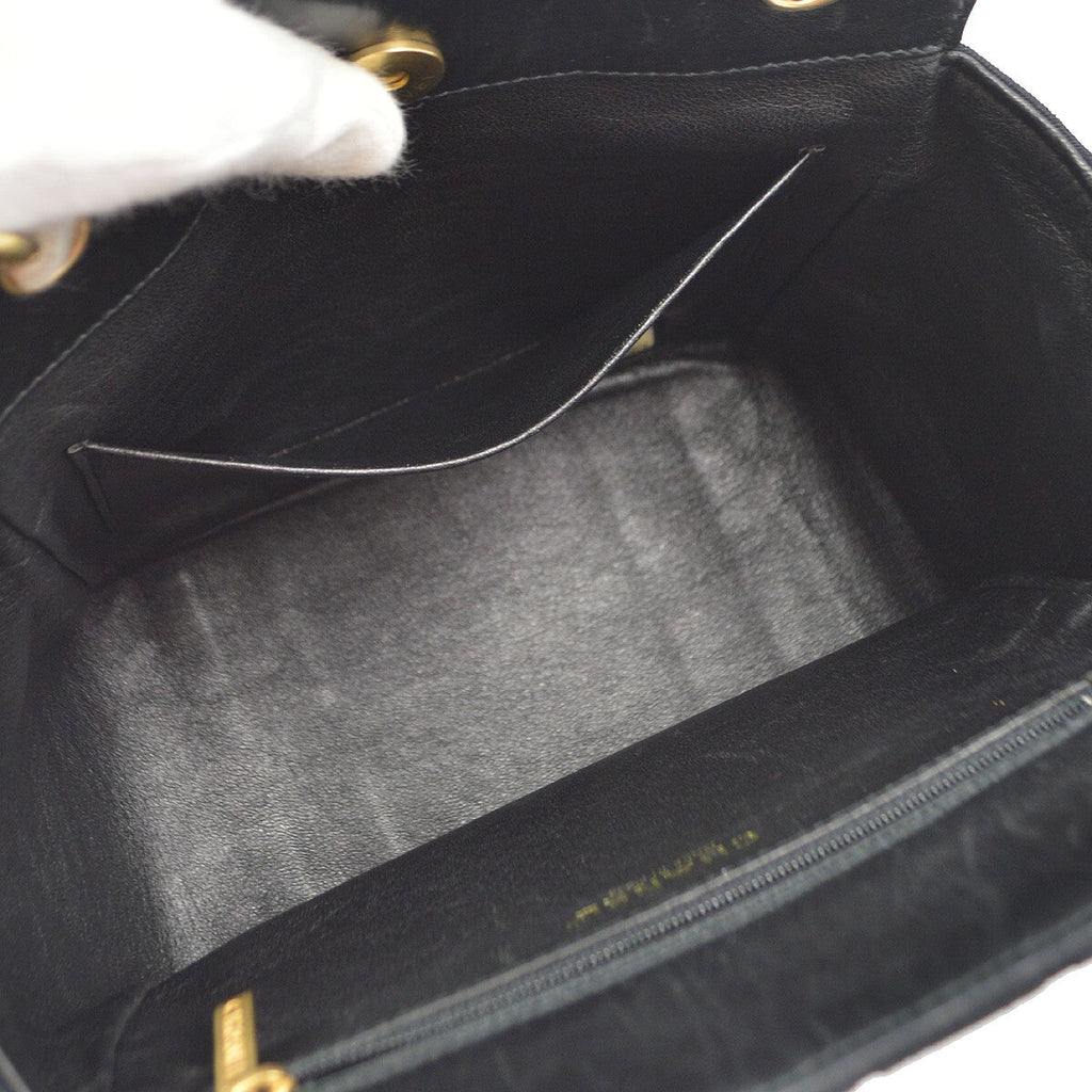 Chanel Chocolate Bar Chain Tote Quilted Jersey Black Cotton Handbag
