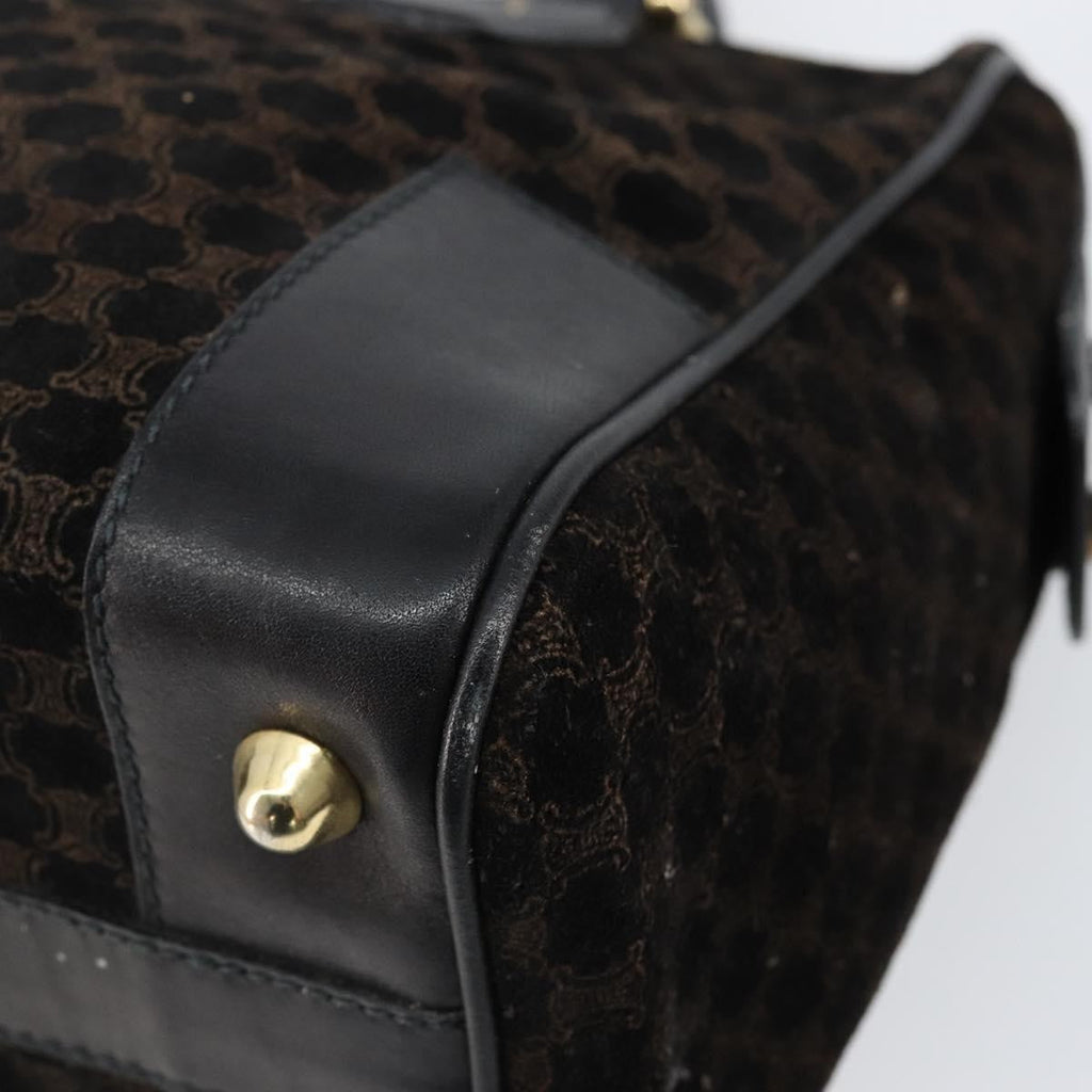 Celine Vintage Macadam Handbag C Macadam Suede Black Suede Handbag