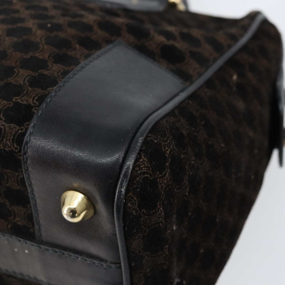 Celine Vintage Macadam Handbag C Macadam Suede Black Suede Handbag
