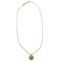Chanel Vintage Cc Ball Pendant Necklace Metal And Enamel Beige Gold_Plated Necklace Jewelry