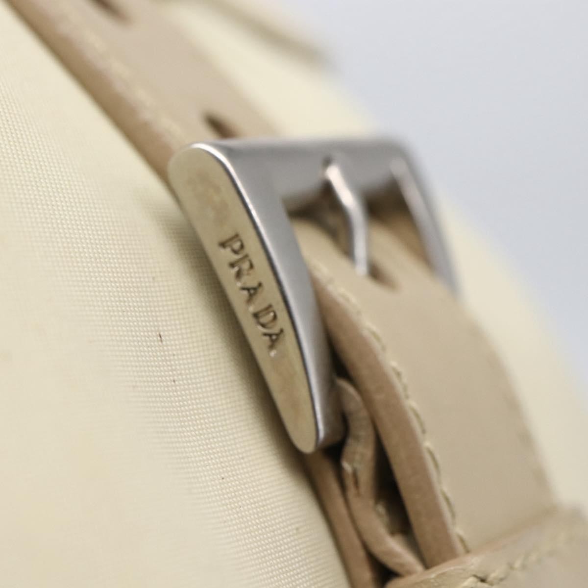 Prada Buckle Messenger Bag Tessuto Beige Nylon Shoulder Bag Bag