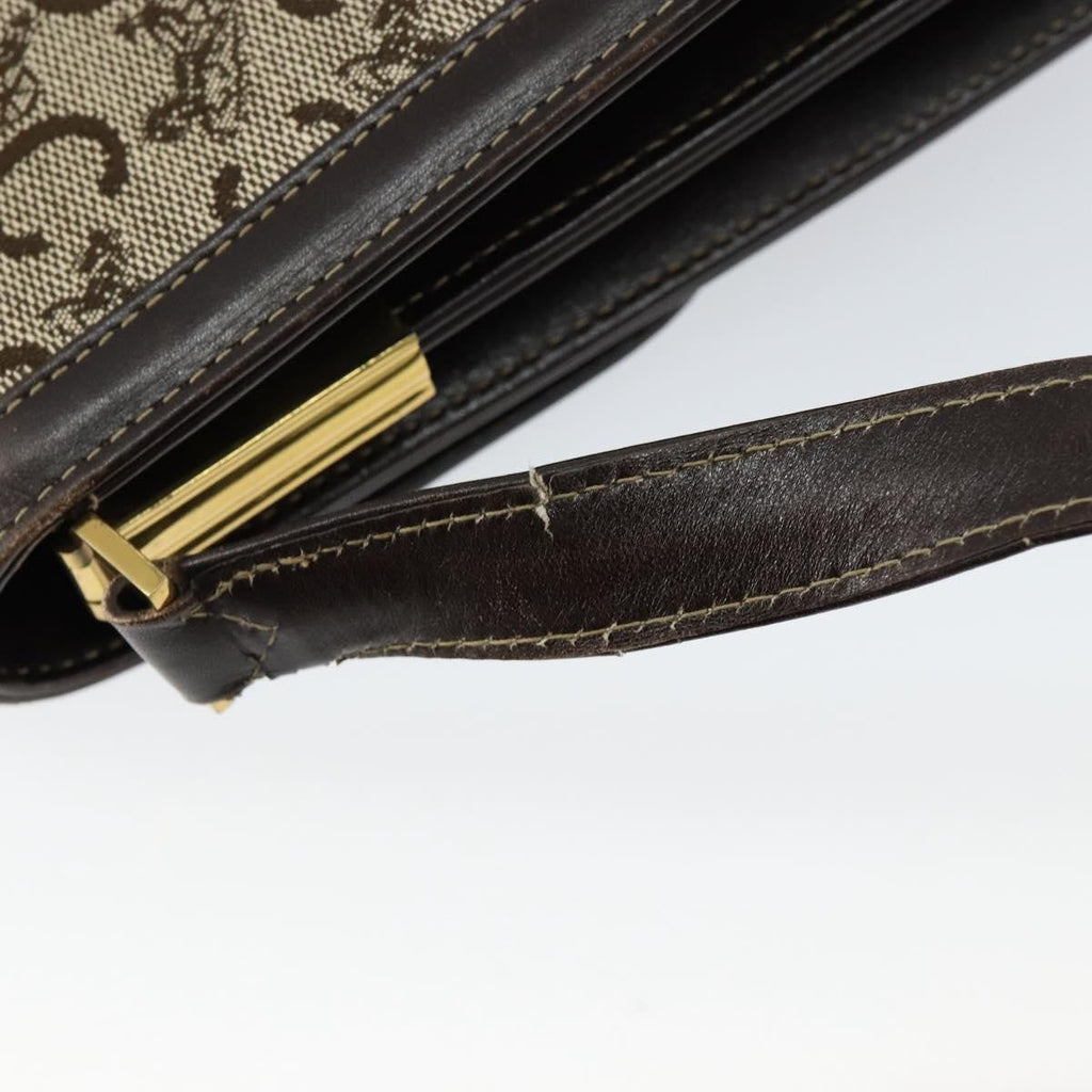 Celine C Sulky Shoulder Bag Canvas And Leather Brown Canvas Shoulder Bag Bag