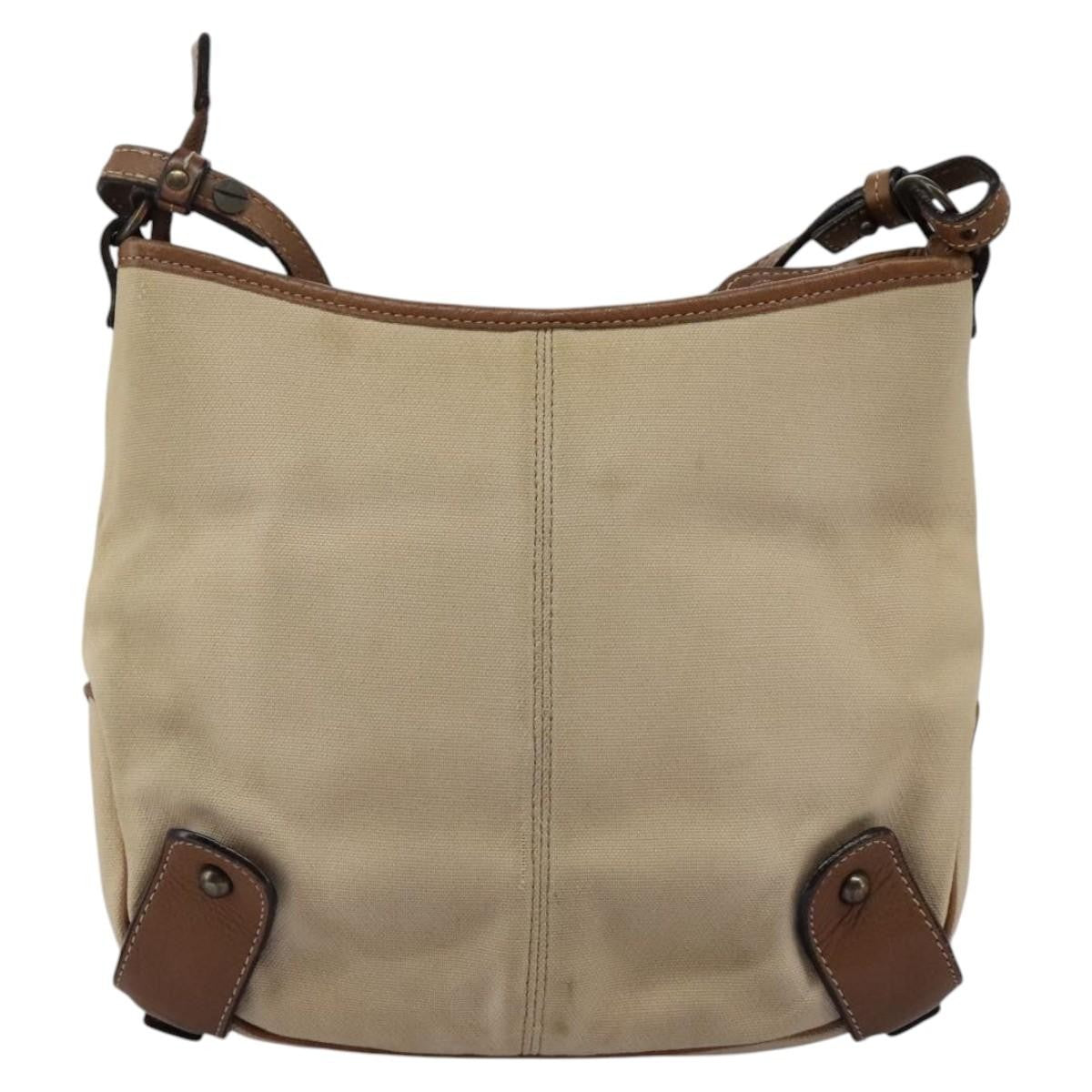 Burberry Blue Label Shoulder Bag Canvas Beige Canvas Shoulder Bag
