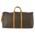Louis Vuitton Keepall Bandouliere Bag Monogram Canvas Brown Canvas Travel Bag
