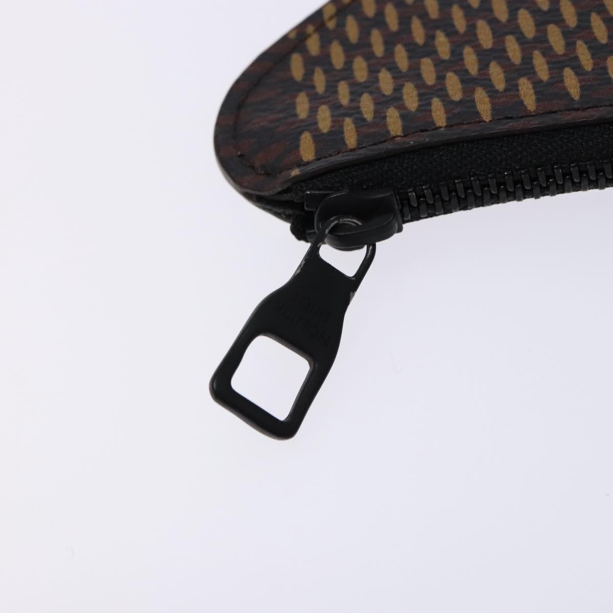 Louis Vuitton Nigo Duck Coin Holder Printed Leather And Limited Edition Giant Damier Black Canvas Wallets Accessory