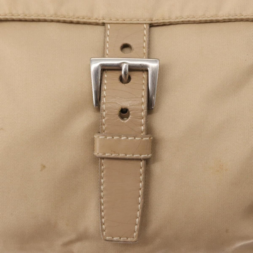Prada Buckle Messenger Bag Tessuto Beige Nylon Shoulder Bag Bag