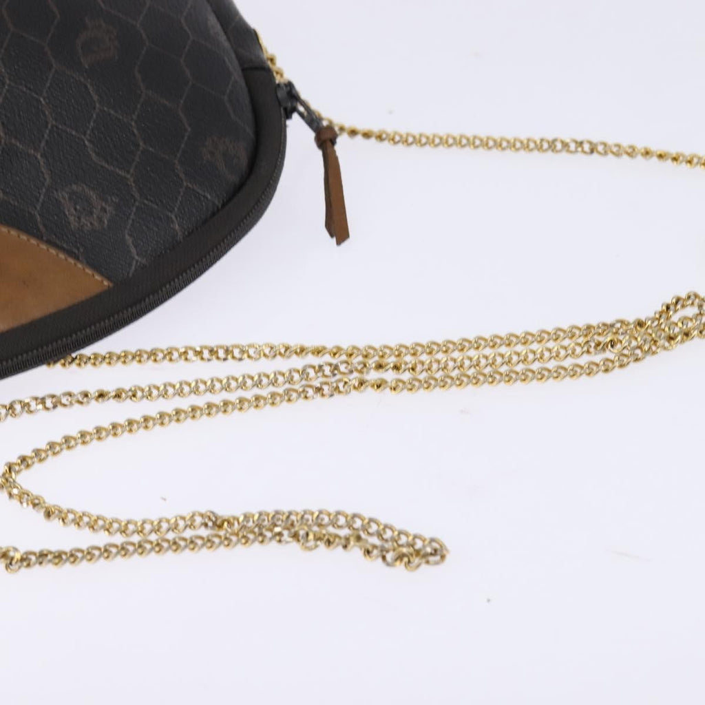 Christian Dior Vintage Honeycomb Chain Canvas Black Canvas Shoulder Bag Bag (Pre-Owned)
