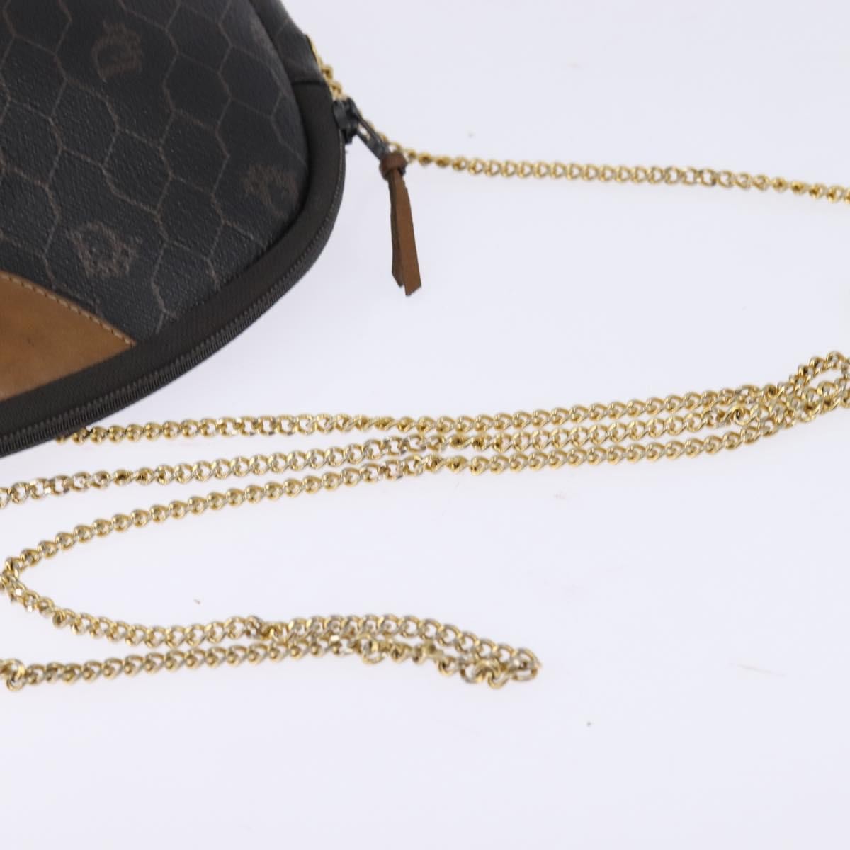 Christian Dior Vintage Honeycomb Chain Canvas Black Canvas Shoulder Bag Bag (Pre-Owned)