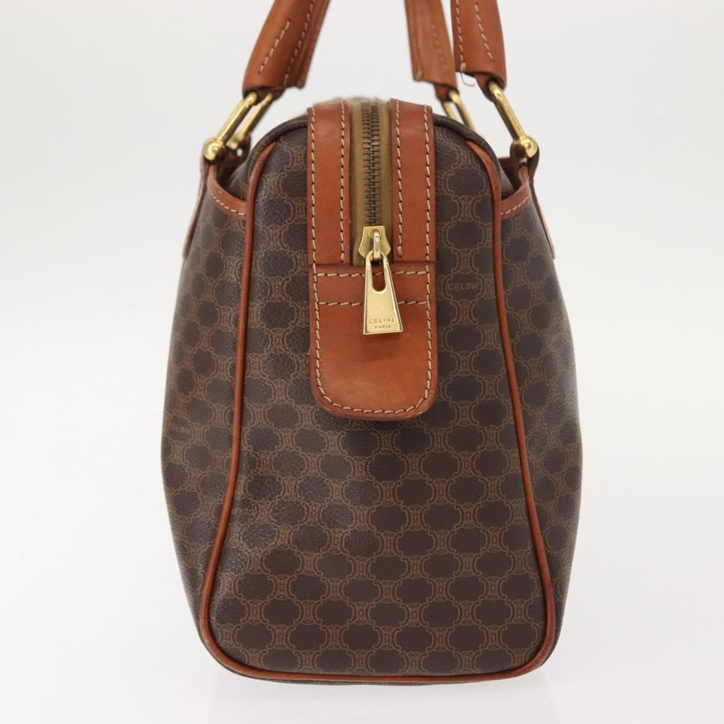 Celine Vintage Macadam Handbag Canvas And Leather Brown Canvas Handbag